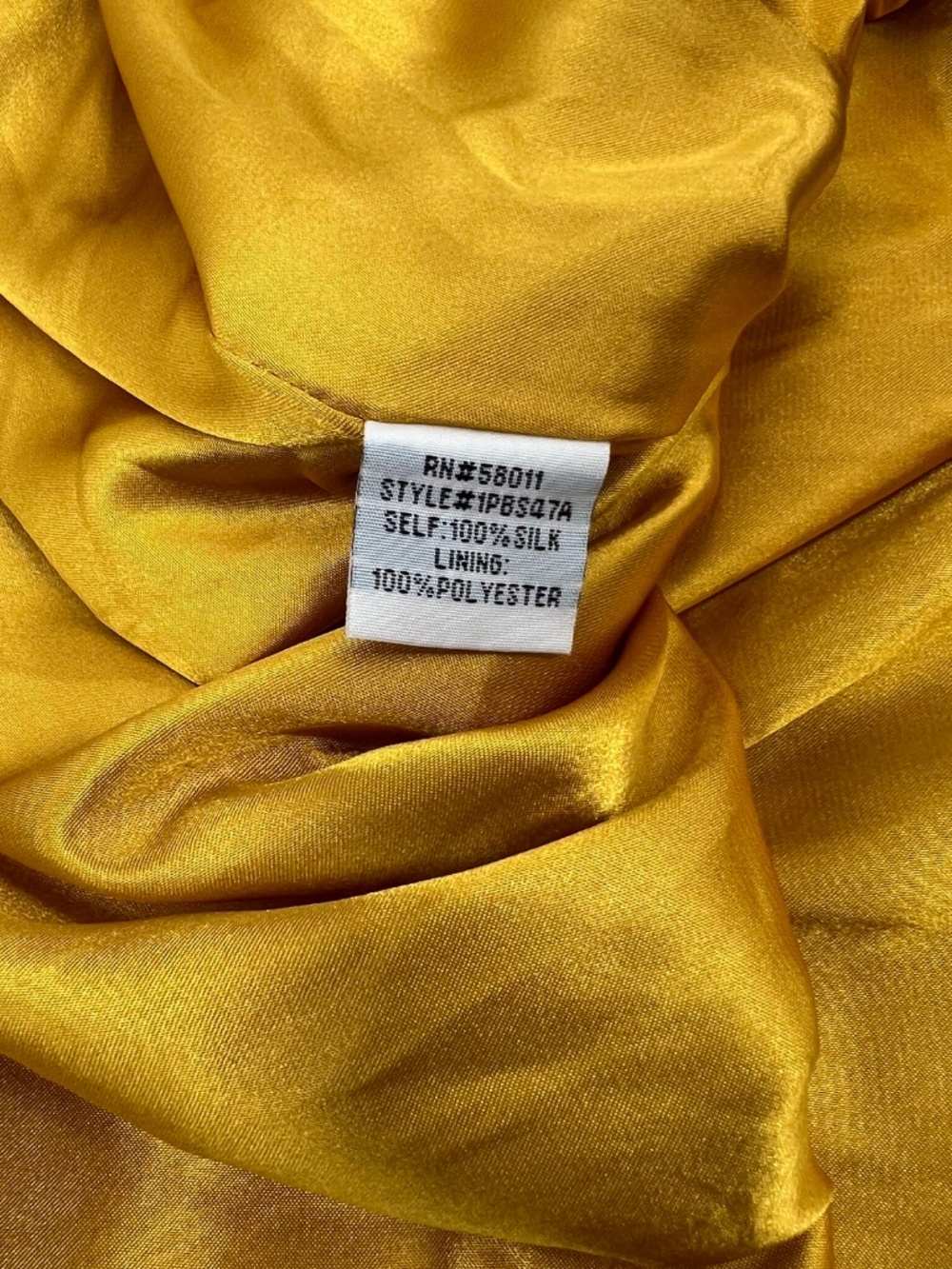 Jax Womens 8 100% Silk Dress Mustard Gold Ruffle Bow Pleated Y2K Mini Cocktail - Picture 5 of 7